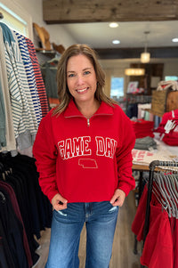Game Day NE Red 1/4 Zip Sweatshirt