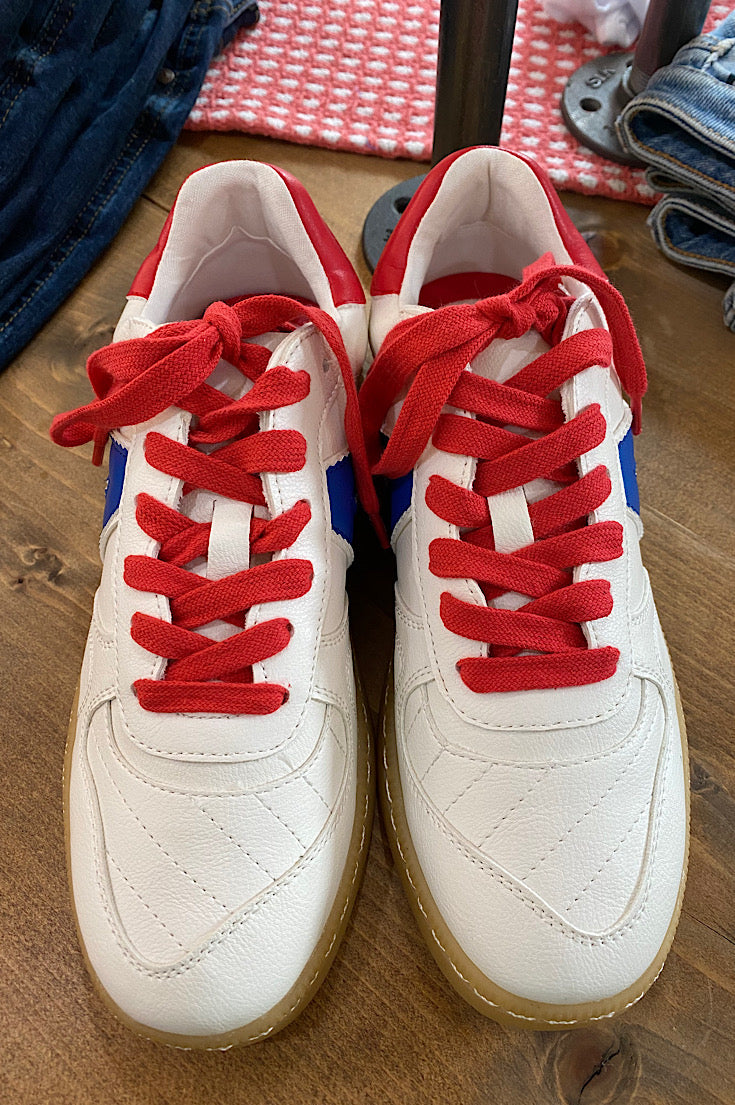 Red white & blue sneakers online