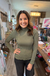 Beck Olive Ribbed Top