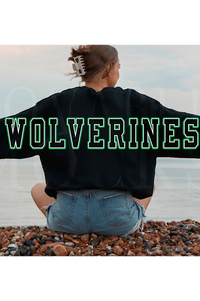 Wolverines Black Long Back Sweatshirt w/ Side Logo