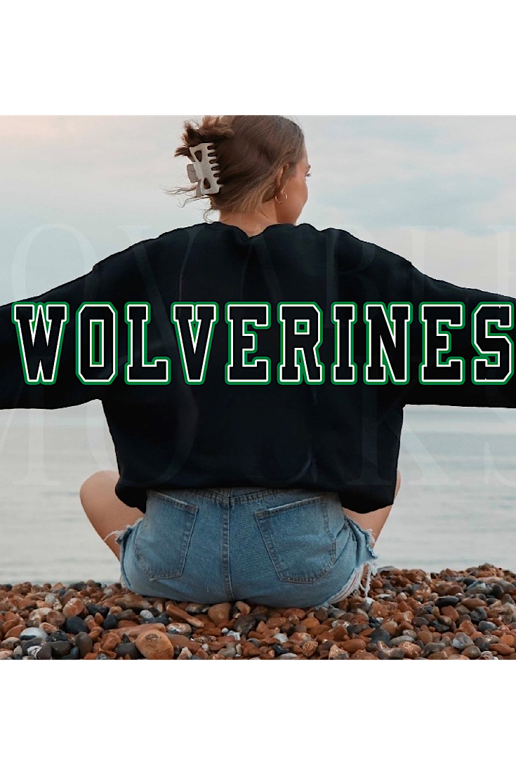 Wolverines Black Long Back Sweatshirt w/ Side Logo