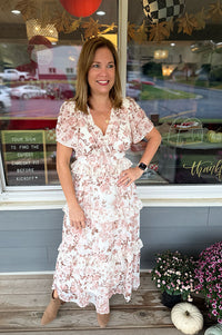 Lillie Floral Tiered Ruffle Midi Dress