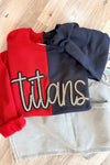 Titans Color Split Glitter Script Sweatshirt