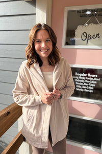 Brooke Mineral Washed Fleece Hooded Cardigan {2 colors}