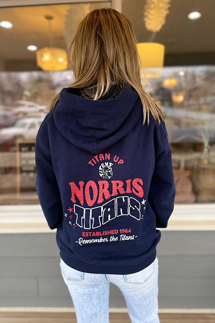 Norris Titans Navy Dual Sided Hoodie