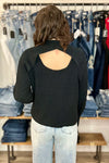 Faith Black Keyhole Back Sweater