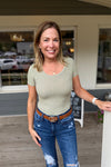 Sarah Ribbed Round Neck Tee {5 colors}