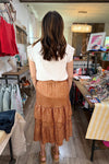 Willow Copper Dot Midi Tier Skirt