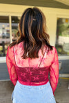 Kailee Mesh Lace High Neck Layering Top {2 Colors}