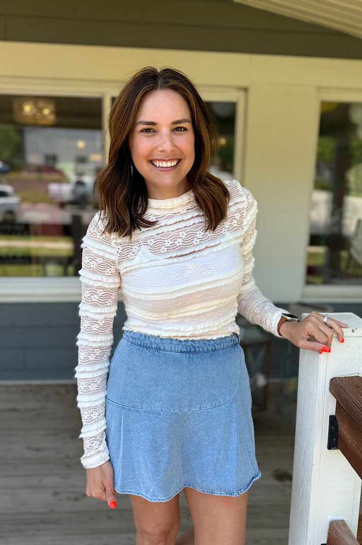 Drew Washed Denim Skort