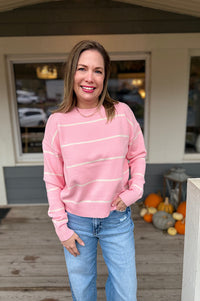 Everlee Pink Stripe Sweater