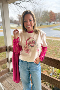Valerie Fuchsia Lace Layering Top