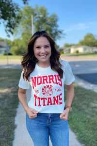 Norris Titans Varsity Print Tee in Natural