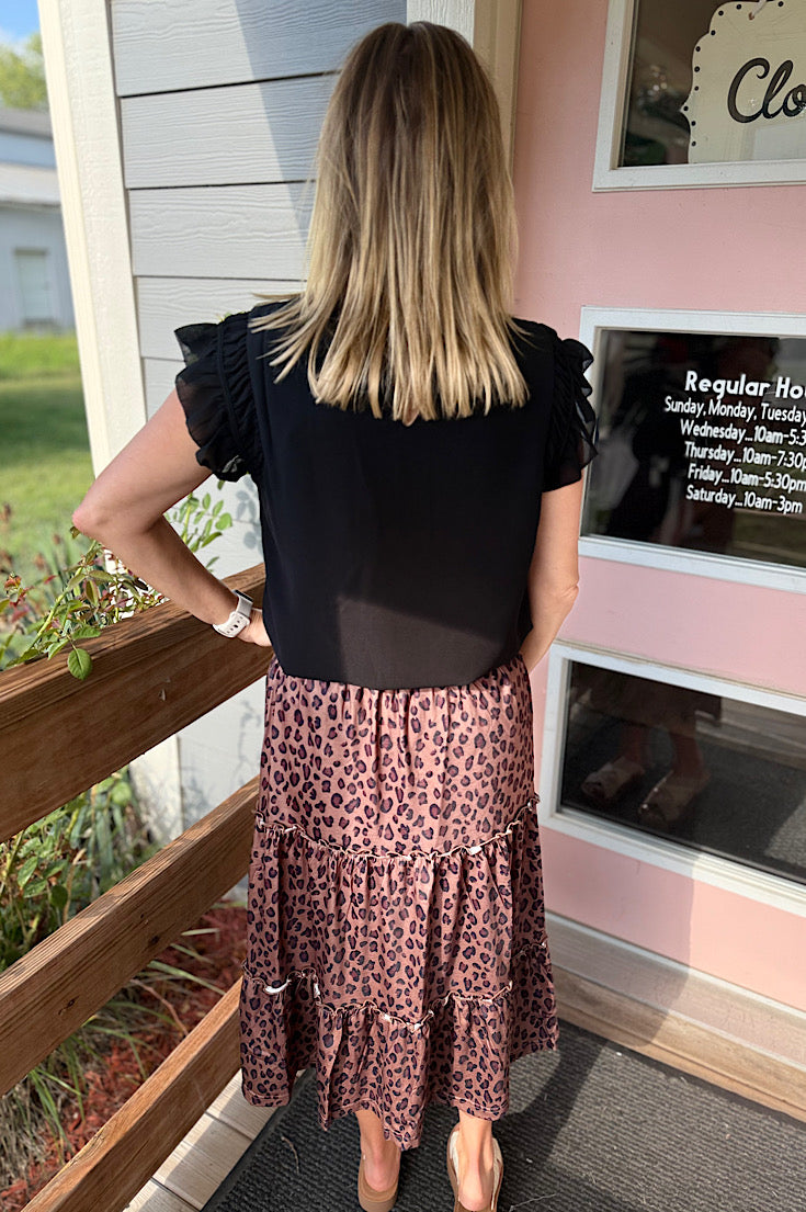 Haven Cheetah Tiered Skirt