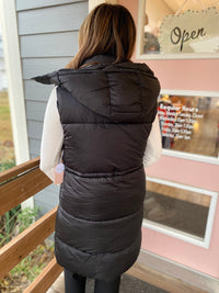 Katherine Long Zip Up Puffer Hoodie Vest Jacket {2 colors}