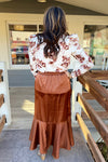 Monroe Cinnamon Ruffle Skirt With Waist Belt
