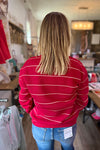 Keelee Long Sleeve Crew Neck Stripe Fleece Pullover {2 colors}
