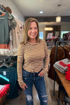 Harris Brown & Ivory Stripe Long Sleeve Tee