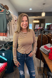 Harris Brown & Ivory Stripe Long Sleeve Tee