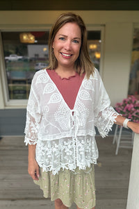 Robin Lace Trim Cardigan