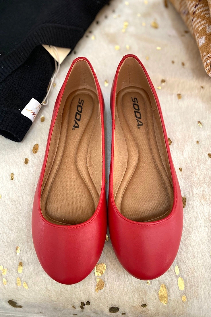 Carson Red Ballet Flats