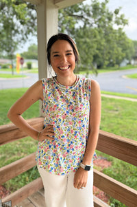 Emma Ribbed Floral Tank