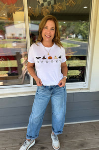 SPOOKY Icons Ladies Fit White Tee
