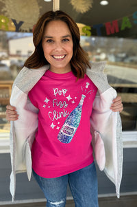 Pop Fizz Clink Hot Pink Sweatshirt