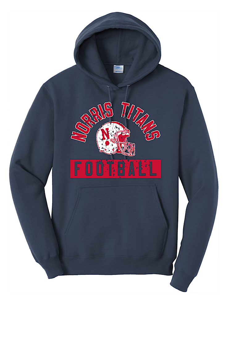 Norris Titans Football Port & Co Unisex Navy Hoodie