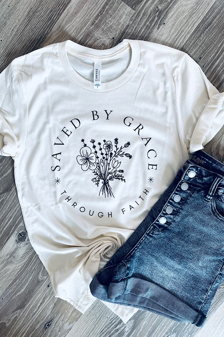 Saved By Grace Natural Tee