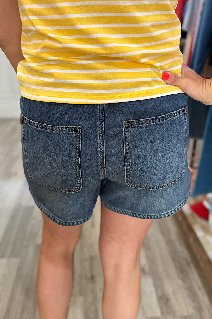 Janae Judy Blue Paper Bag Denim Shorts