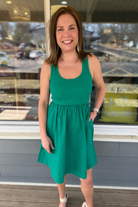 Charlotte Kelly Green Mixed Media Dress