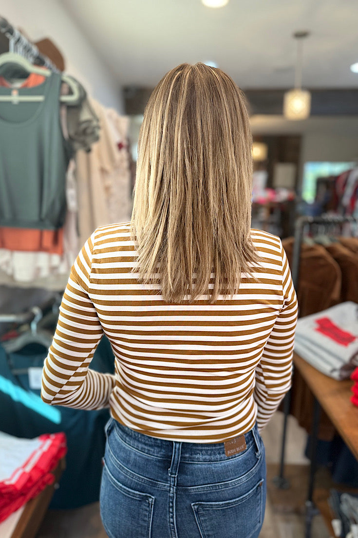 Harris Brown & Ivory Stripe Long Sleeve Tee