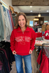 Game Day NE Red 1/4 Zip Sweatshirt