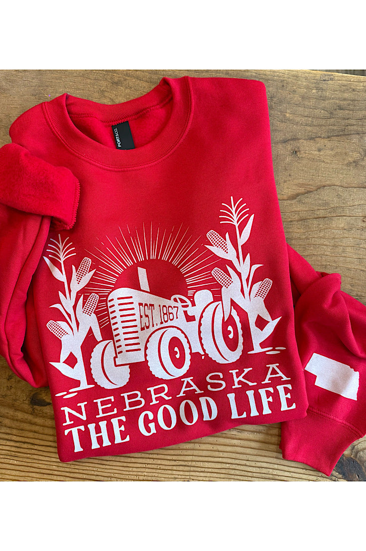 Nebraska The Good Life Red Fleece