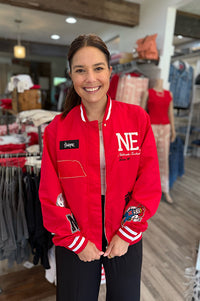 Red NE Vintage Varsity Jacket