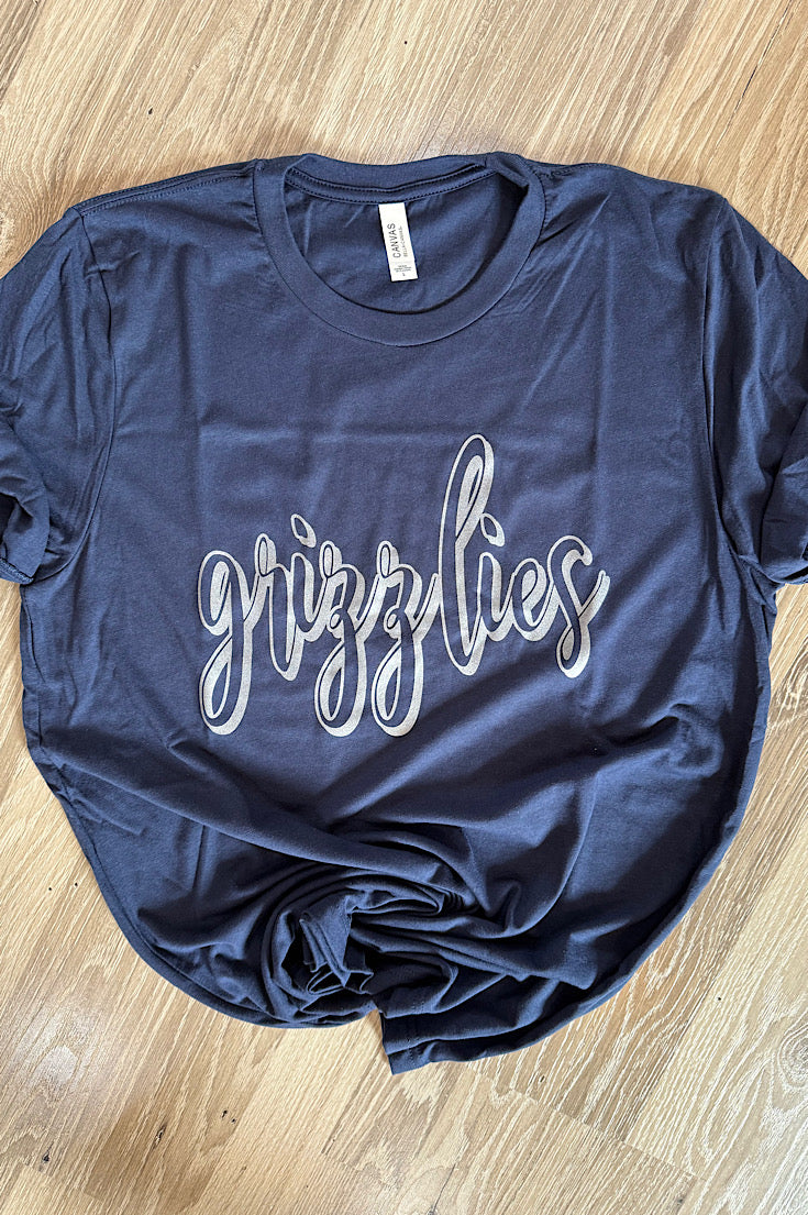 Grizzlies Navy Script Tee