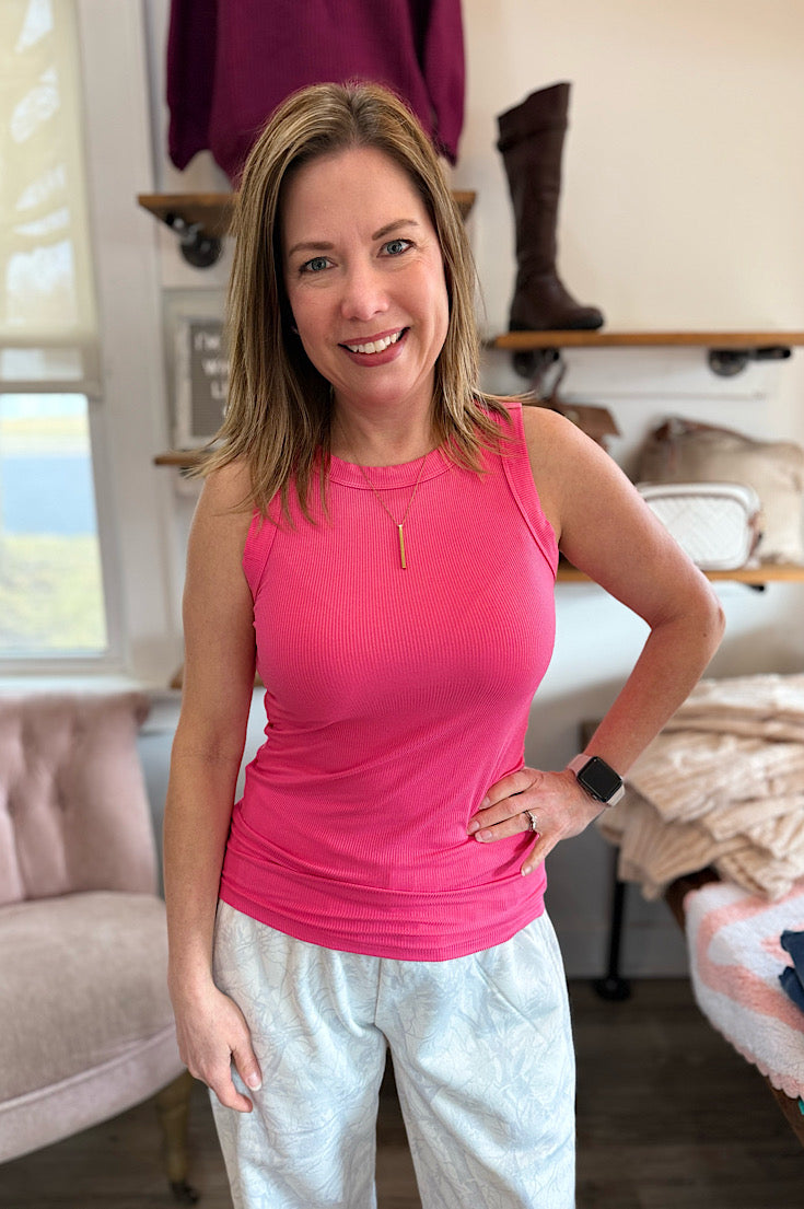 Breezie Essential Ribbed Tank Top {4 colors}