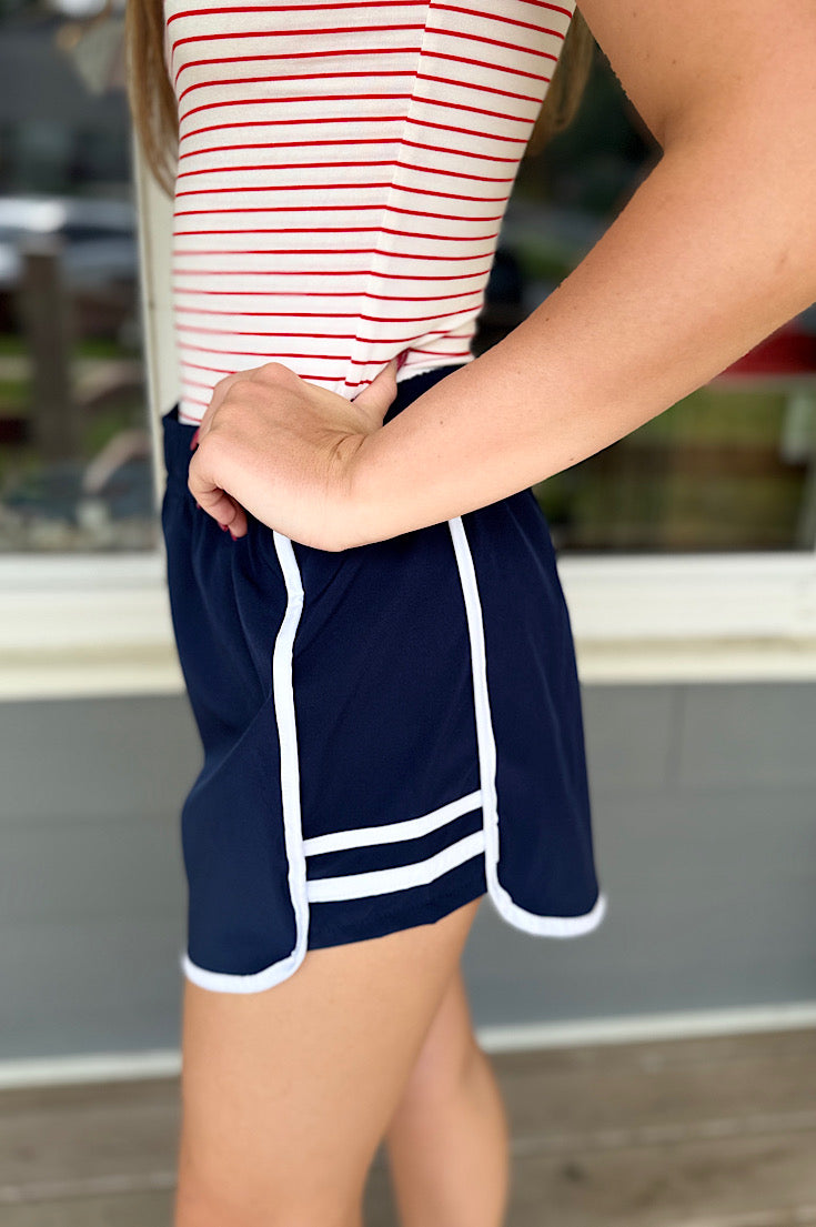 Henry Navy & White Athletic Shorts