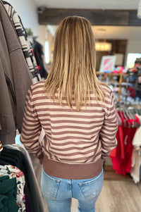 Hunter Ultra Soft Mocha Stripe Sweater
