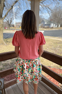 Ella Scalloped Edge Floral Tiered Skirt