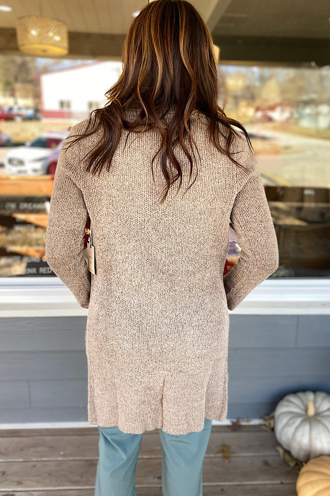 Paige Heather Khaki Button Sweater Cardi