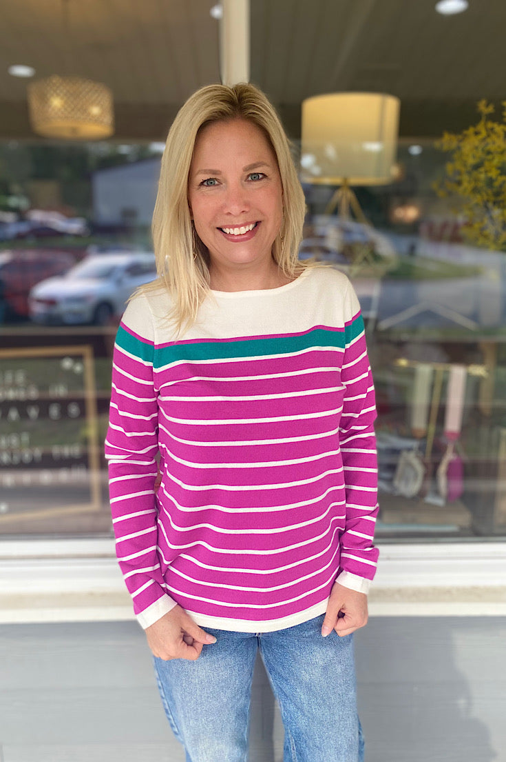 Gwen Stripe Lightweight Sweater {2 colors}