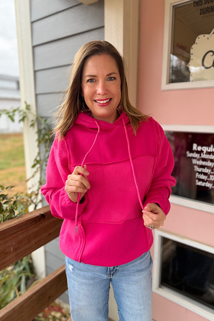 Arlyn Fuchsia Fleece Hoodie