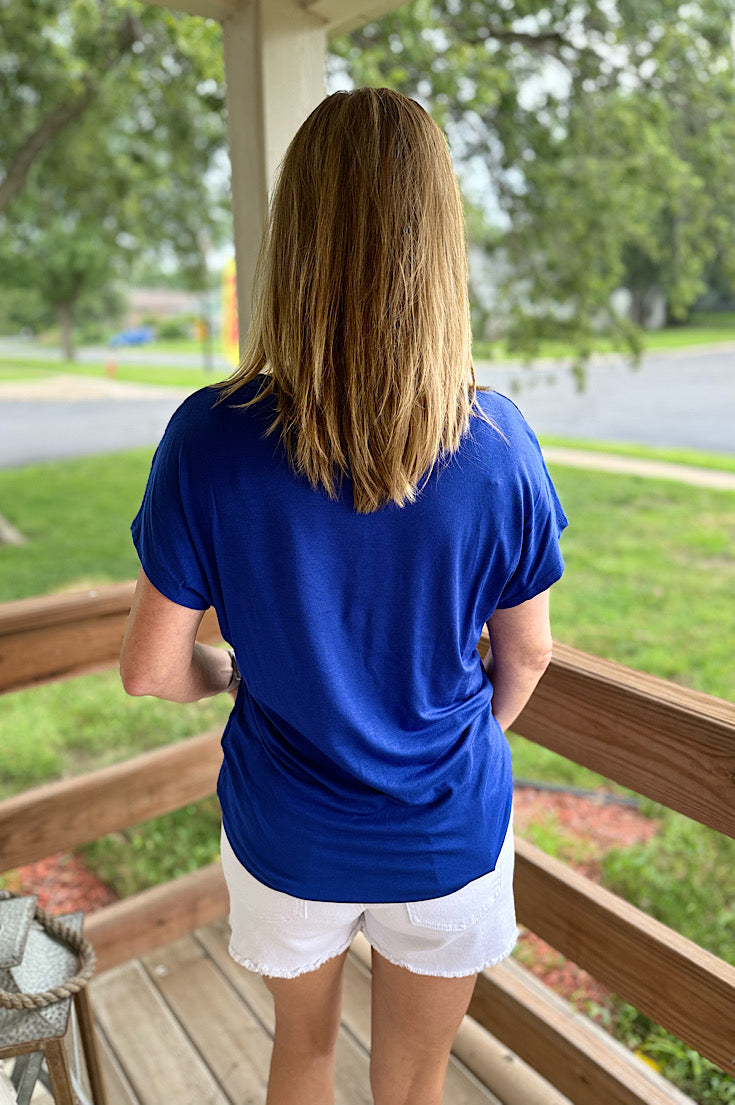 Rhodes V-Neck Cap Sleeve Top {2 colors}