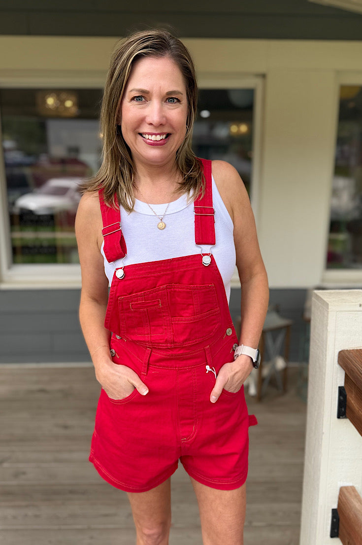 Quincy Retro Red Overalls