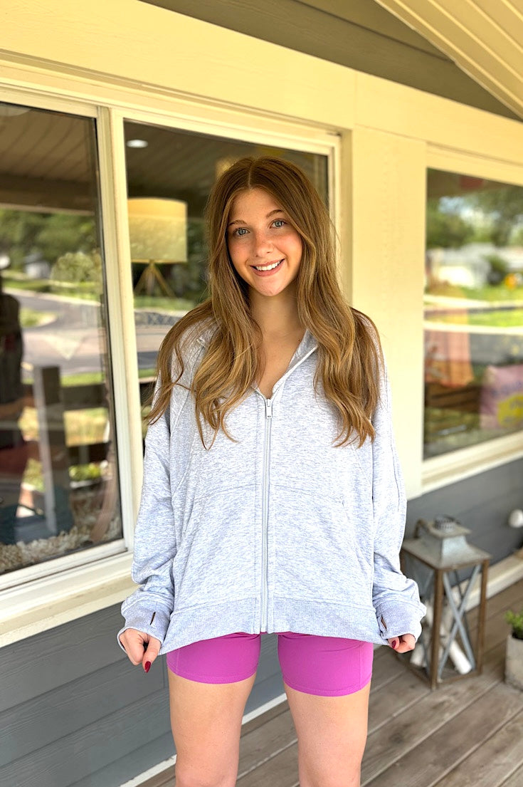 Hexlyn Waist Length Full Zip Hoodie Jacket {3 colors}