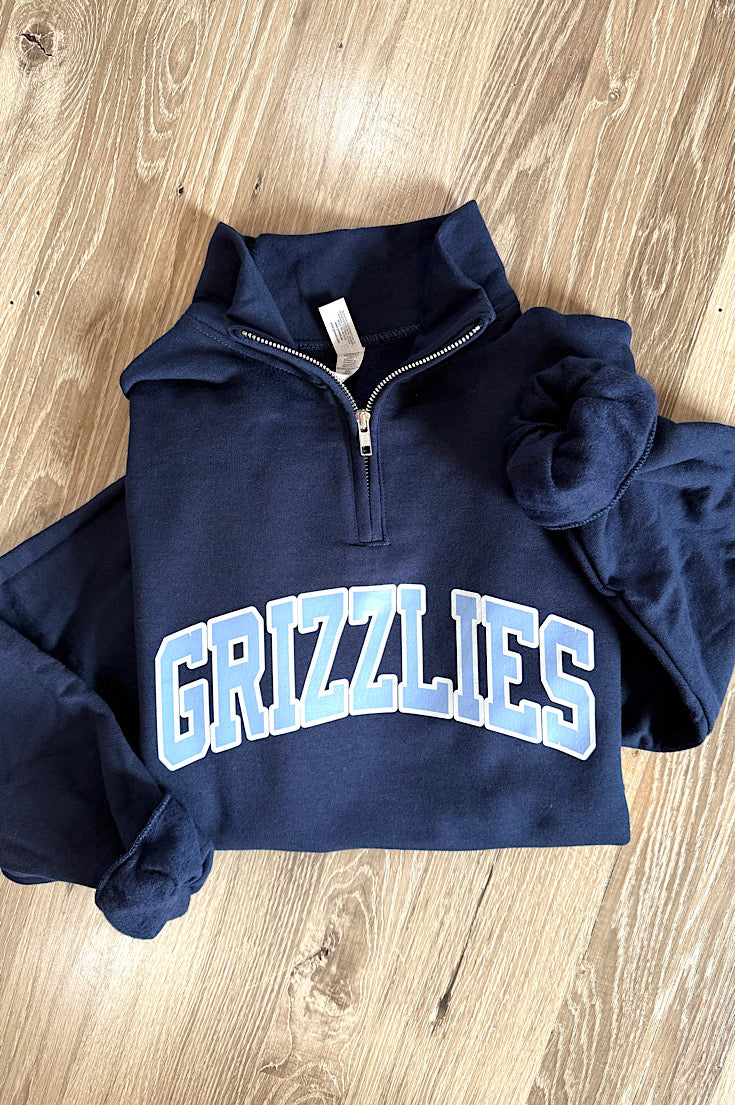 Grizzlies Navy 1/4 Zip
