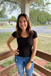 Sarah Ribbed Round Neck Tee {5 colors}
