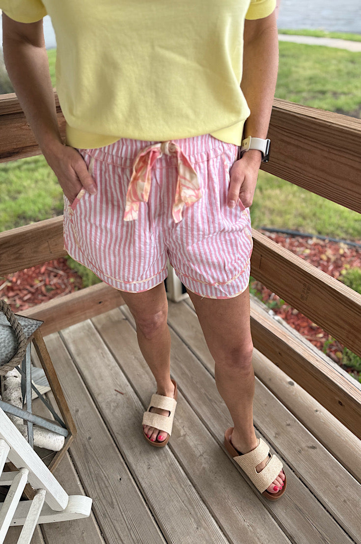 Millie Pink Striped Shorts